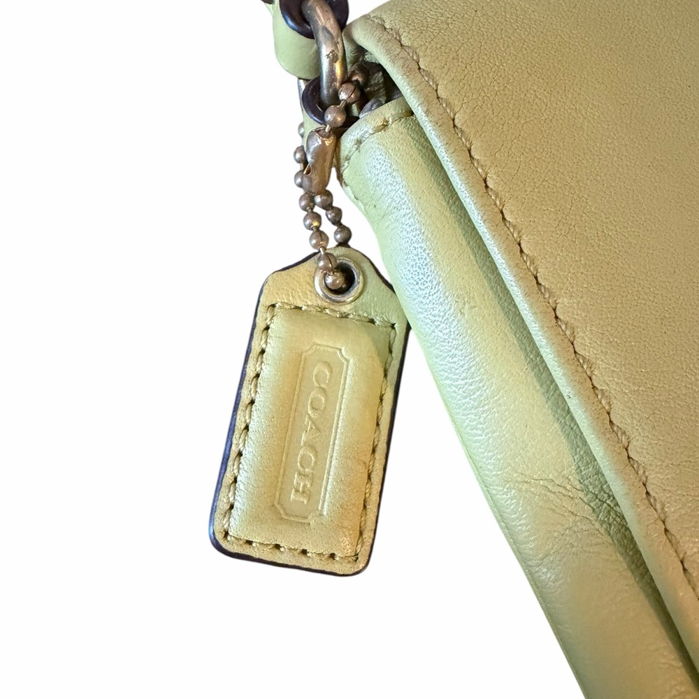 Coach Yellow Leather Mini Clutch/Wristlet Y2K Swinger Baguette - Picture 4 of 6